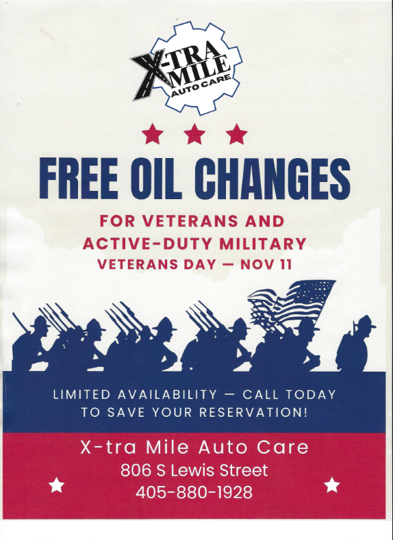 Free Oil Change on Veteran's Day