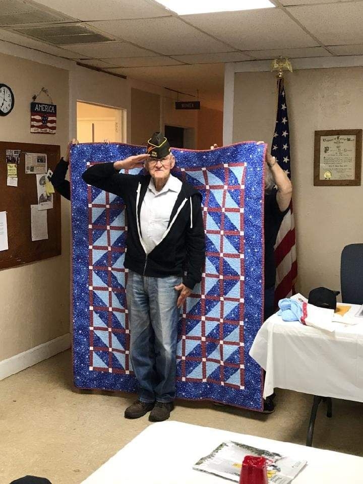 Christmas Dinner and Frank receiving his Quilt of Valor